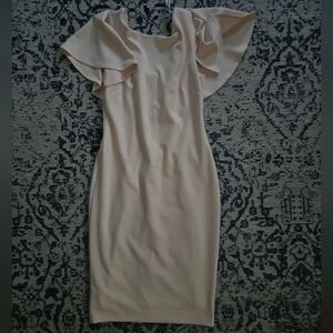 Calvin Klein Light Pink Flutter Sleeve Sheath Dress